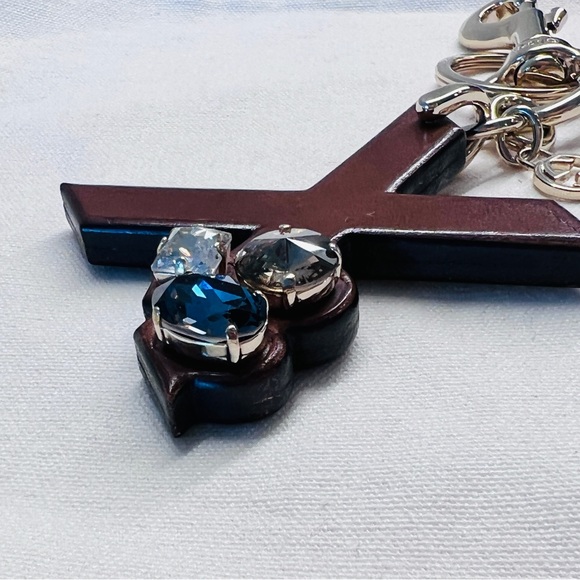 Gucci Crystal Embellished Key Chain charm. New without tag. Capital X Initial. - Picture 3 of 8